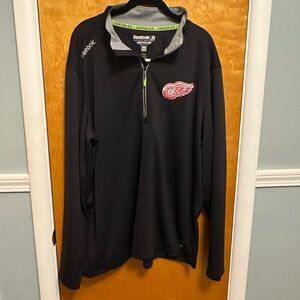 Reebok Black Pullover with Red Detroit Wings Crest